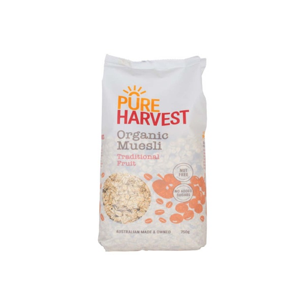 Organic muesli natural 750g-pure harvest