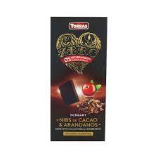 Zero Dark chocolate , cacao nibs & cranberries